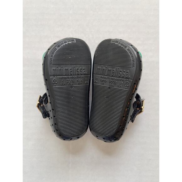 Mini Melissa Black Furadinha Strawberry Flats Size 5 - Picture 4 of 4